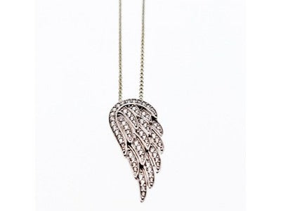 925 Sterling Silver CZ "Angel Wing" Chain With Pendant
