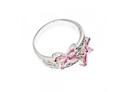 925 Sterling Silver CZ "Butterflies" Ring Size 6.5