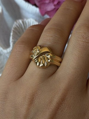 925 Sterling Silver Gold Plated Ring Size 7