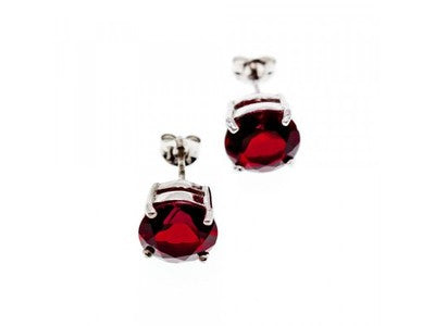 925 Sterling Silver Garnet Earrings