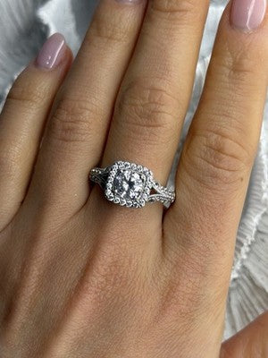 Shiny 925 Sterling Silver Cz Ring Size 10