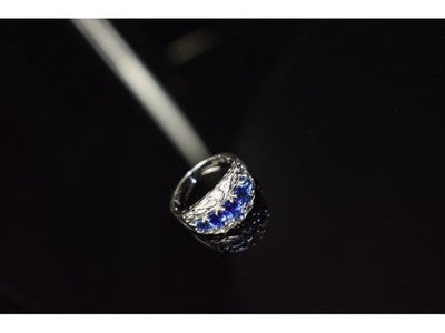 925 Sterling Silver Blue Topaz Ring Size 7.5