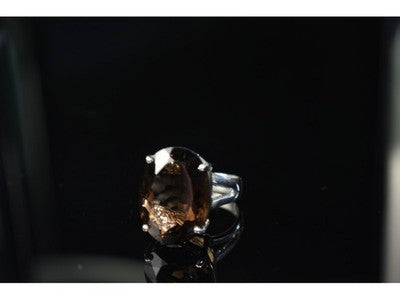 925 Sterling Silver Hessonite Ring Size 6.5