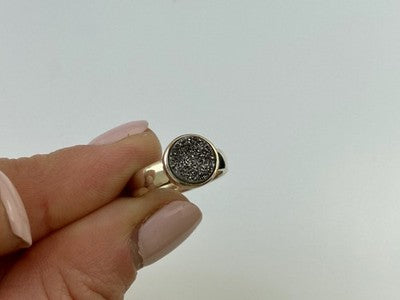 925 Sterling Silver Pyrite Ring Size 5.5