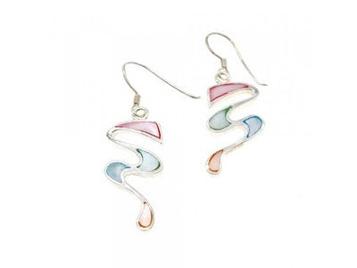 925 Sterling Silver Multicolor Enamel Earrings
