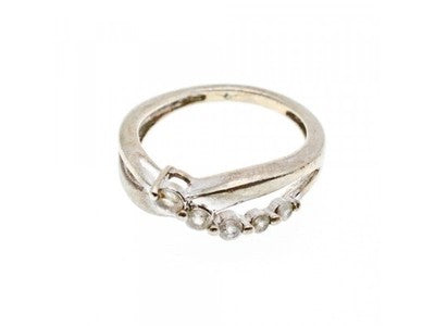 925 Sterling Silver White Topaz Ring Size 7