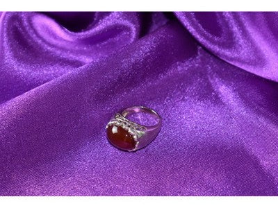 925 Sterling Silver Carnelian Ring Size 6.5