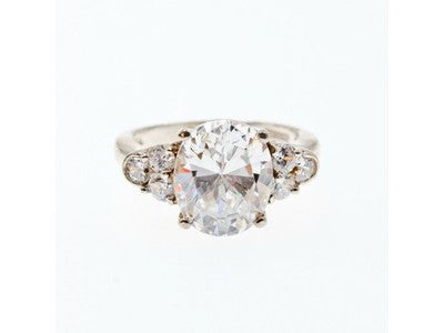 925 Sterling Silver CZ Ring Size 9