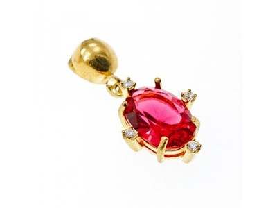 925 Sterling Silver Gold Plated Alpanite & CZ Set