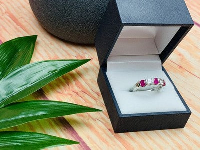 925 Sterling Silver Pink & White/Colorless Topazes Ring Size 6.5