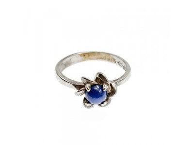 925 Sterling Silver Star Sapphire Ring Size 5.5