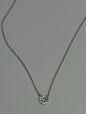 14K 585 WHITE GOLD DIAMOND 0.13 CARAT FASHION NECKLACE LENGTH 18/16 INCH