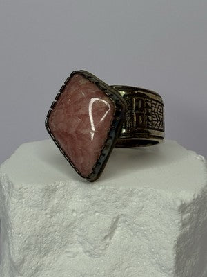Vintage 925 Sterling Silver Morganite Ring Size 8