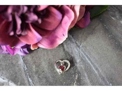 925 Sterling Silver Spinel & CZ "Heart" Pendant