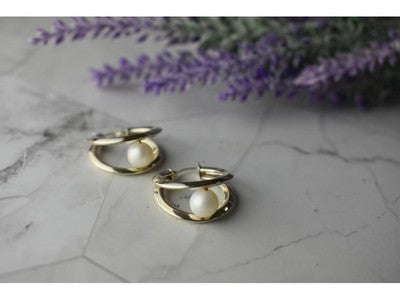 925 Sterling Silver Pearls Earrings Italy