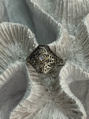 925 Sterling Silver Beryl Ring Size 8