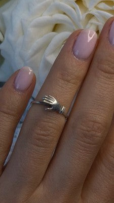 Unique Artisan 925 Sterling Silver Hand Ring Size 5