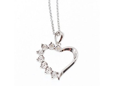 925 Sterling Silver "Heart" Chain With Pendant Italy