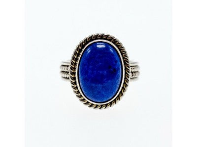 Vintage 925 Sterling Silver Sodalite Ring Size 5.5