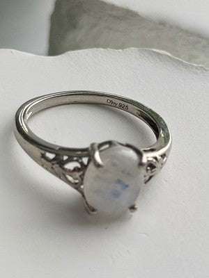Djoy 925 Sterling Silver Moonstone Ring Size 9