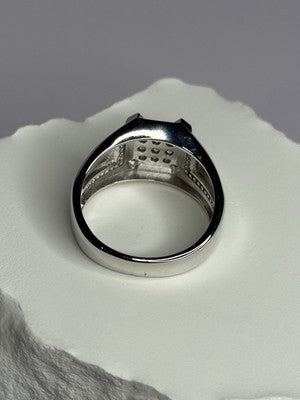 925 Sterling Silver CZ Men'S Ring Size 12