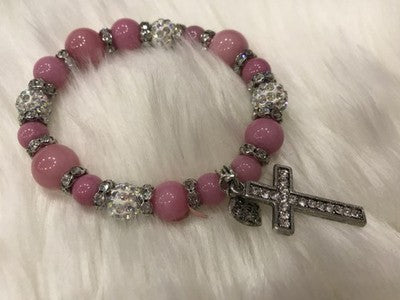 Beautiful Bracelet with Cross and CZ