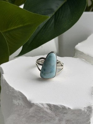 925 Sterling Silver Larimar Ring Size 8.5