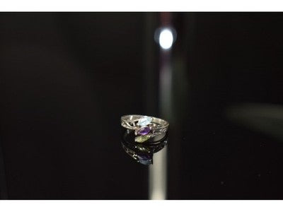 925 Sterling Silver Topaz, Amethyst & Peridot Ring Size 7
