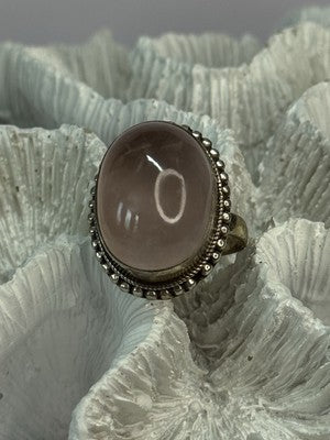 Beautiful Vintage 925 Sterling Silver Morganite Ring Size 5.5