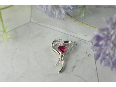 925 Sterling Silver Pink Sapphire & Colorless Quartz Pendant