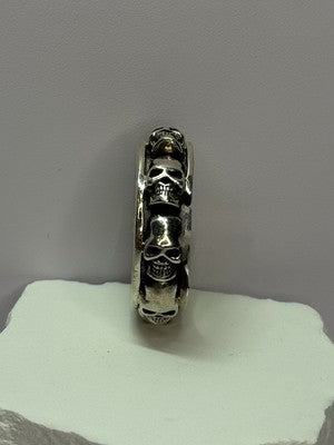 925 Sterling Silver Skull Custom Ring Size 10.5