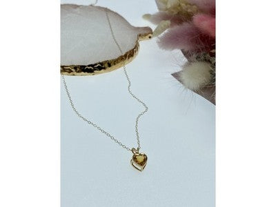 14K Yellow Gold Heliodor Heart Chain With Pendant
