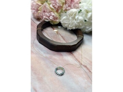10K Yellow Gold Topaz Chain With Pendant