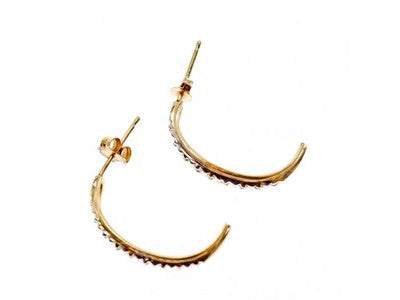 14K Yellow Gold Diamonds Earrings