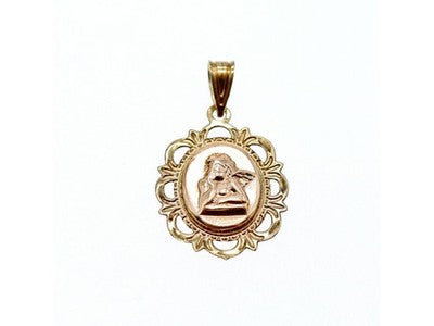 14K Yellow Gold Incense "Guardian Angel" Chain With Pendant