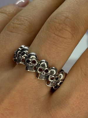 925 Sterling Silver Skull Custom Ring Size 14