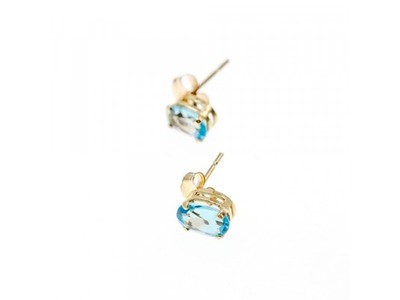 14K YELLOW GOLD TOPAZ STUD EARRINGS