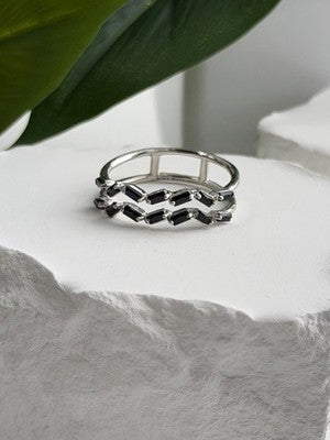 Bomb Party 925 Sterling Silver Tourmaline Ring Size 10