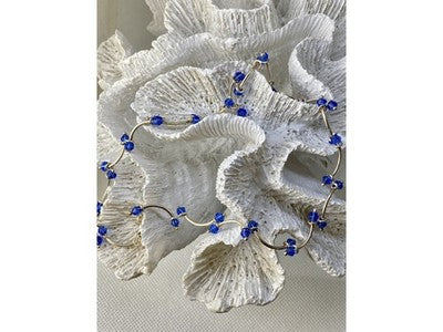 925 Sterling Silver Blue Jewelry glass in Italian style Necklace