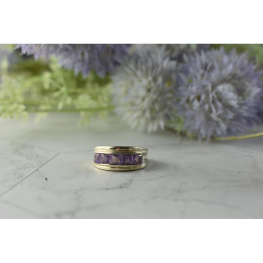 925 STERLING SILVER PURPLE TOURMALINE RING SIZE 7