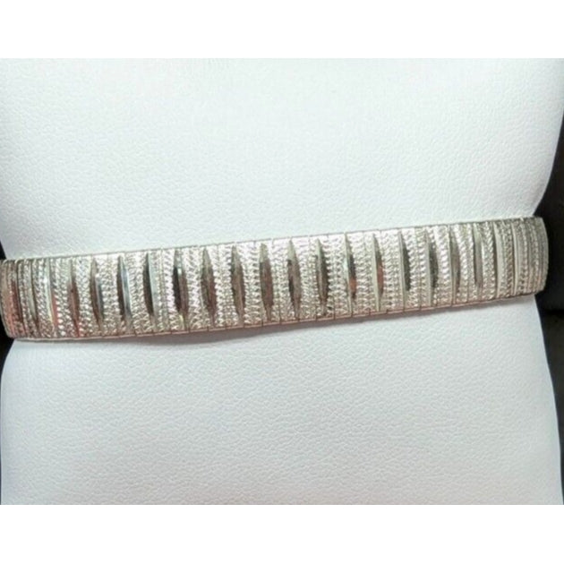 925 sterling silver DIAMOND CUT OMEGA bracelet 7.25 INCH  3/4 INCH WIDE AT