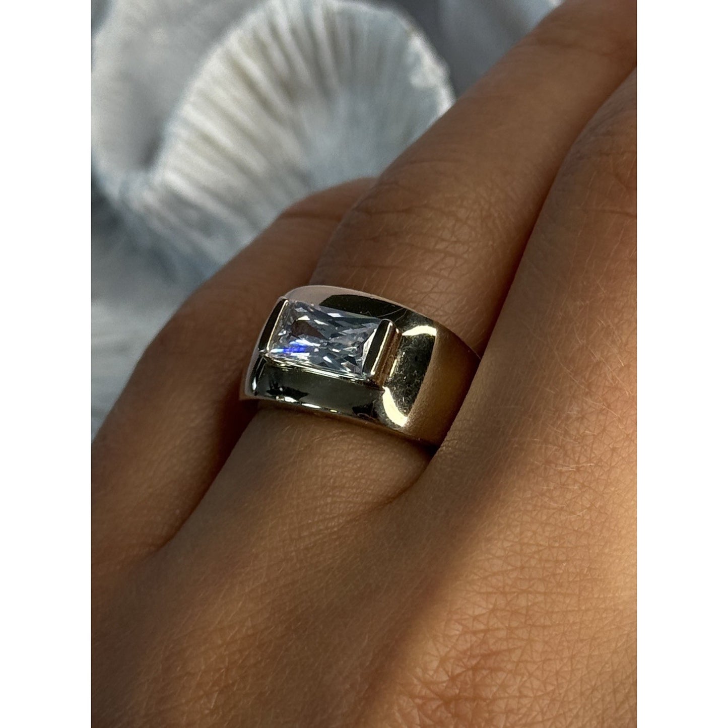 925 STERLING SILVER GOLD PLATED BERYL & RUBY RING SIZE 7