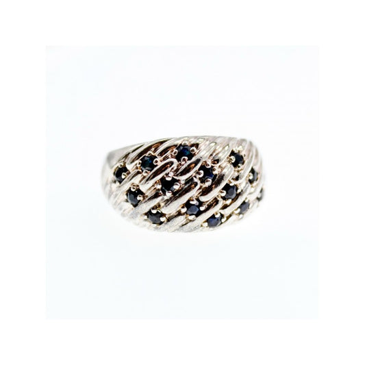 925 STERLING SILVER SAPPHIRES RING SIZE 7