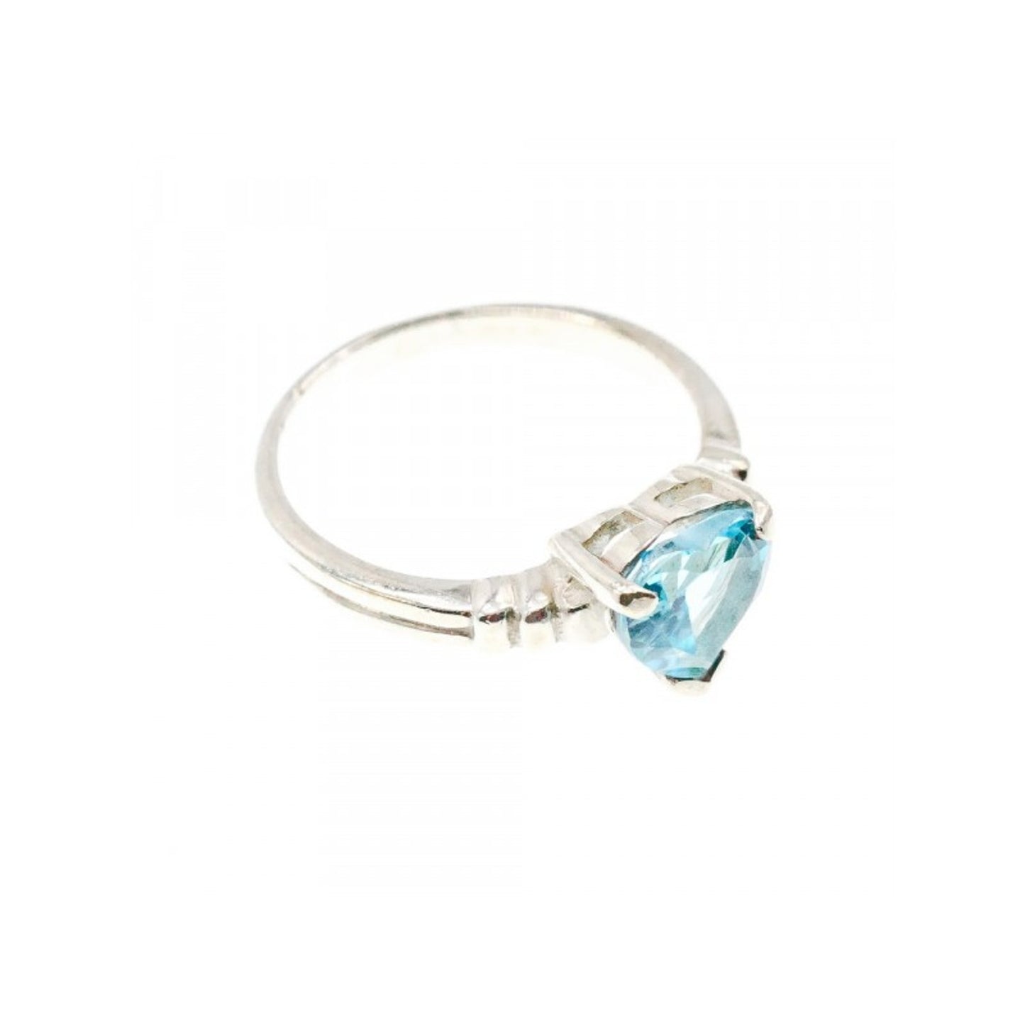 925 STERLING SILVER TOPAZ "HEART" RING SIZE 8