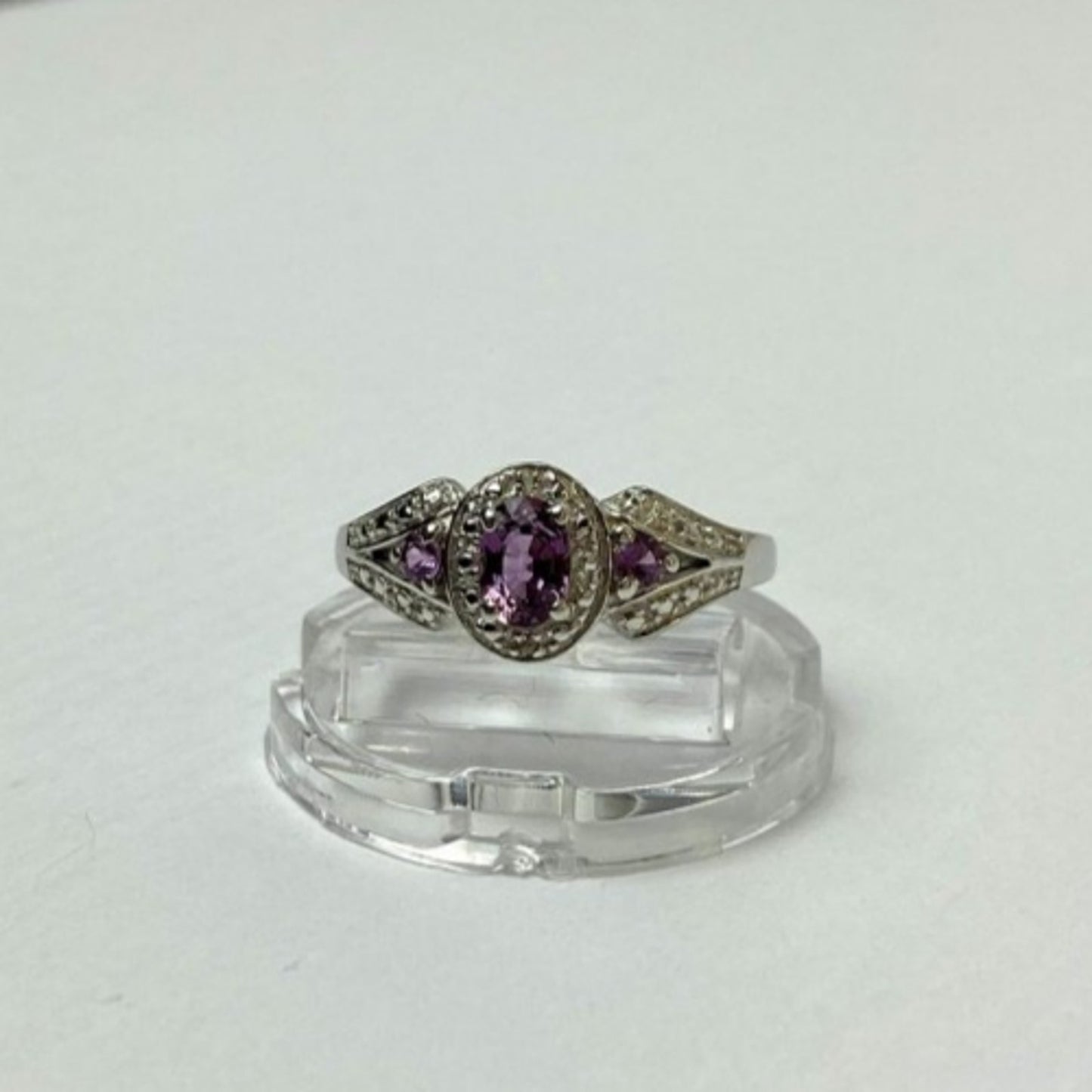 925 STERLING SILVER TOURMALINES RING SIZE 8