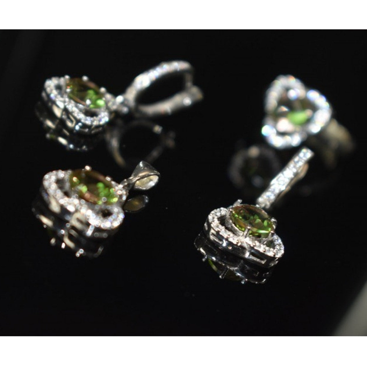 925 Sterling Silver Alpanite & CZ Jewelry SET Turkey
