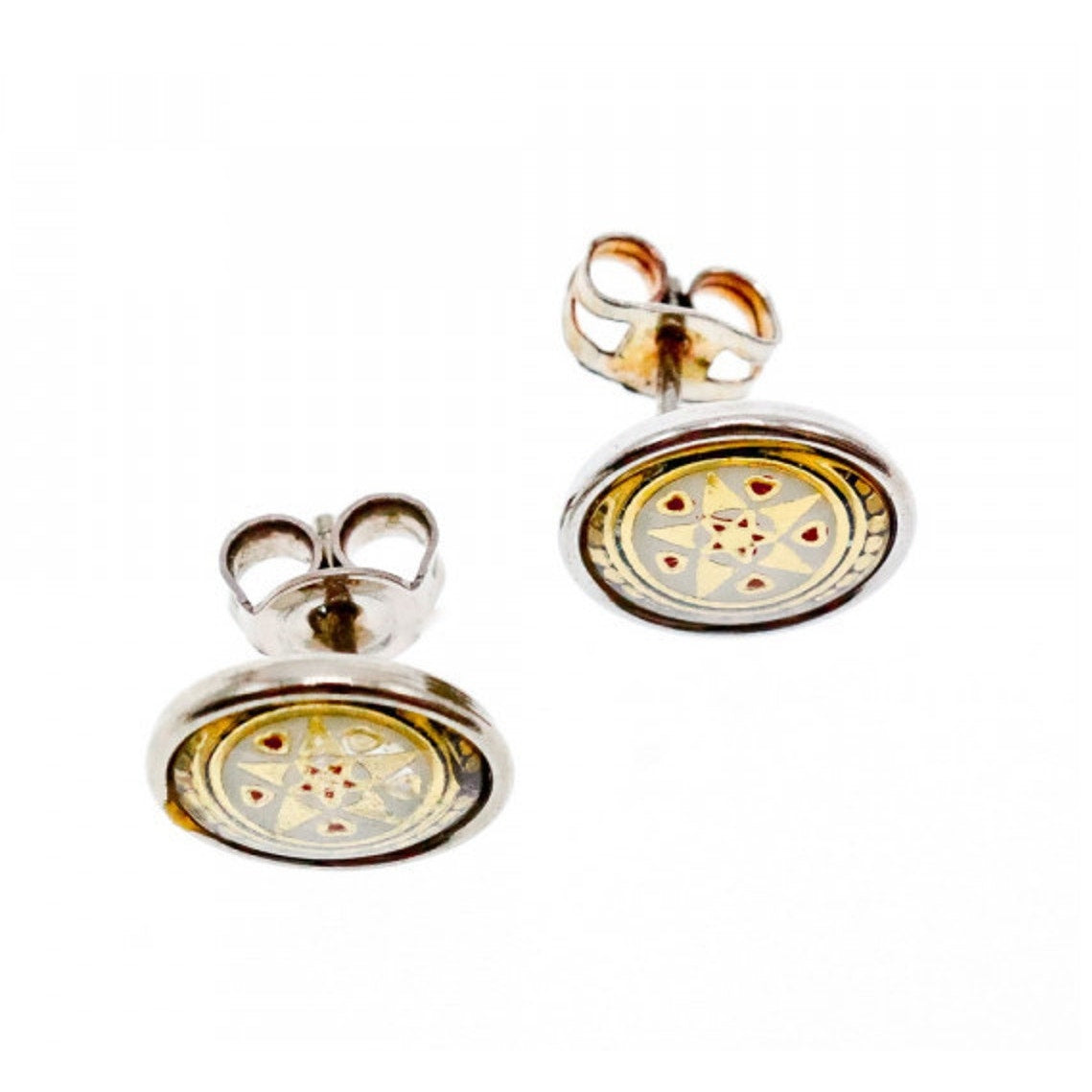 Share Vintage 925 Sterling Silver Engraving Stud Earrings