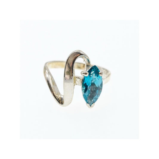 925 STERLING SILVER AQUAMARINE RING SIZE 9.5