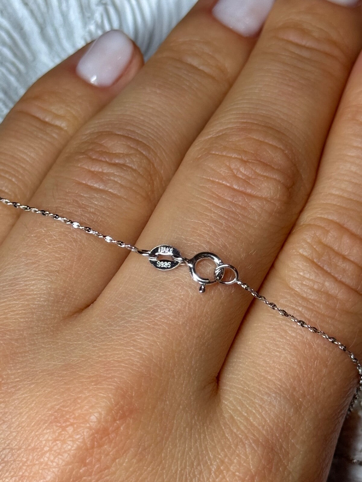 925 Sterling Silver Fresh Water Necklace Length 18 Inch