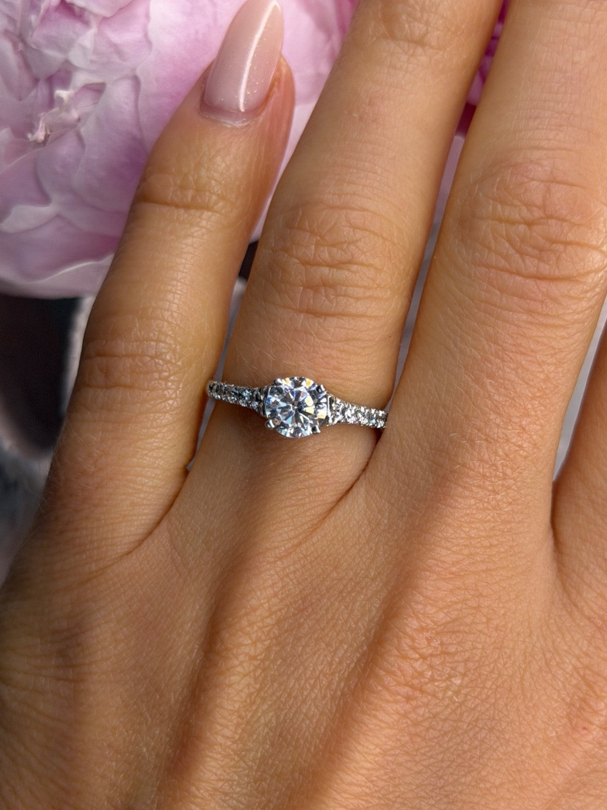 GOC 925 Sterling Silver tcw 1.33 Cz Ring Size 7